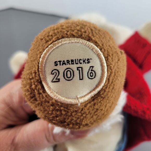 Starbucks 2016 Holiday Teddy Bear Plush Red Jacket 10" Exclusive Stuffed Animal - Picture 8 of 8